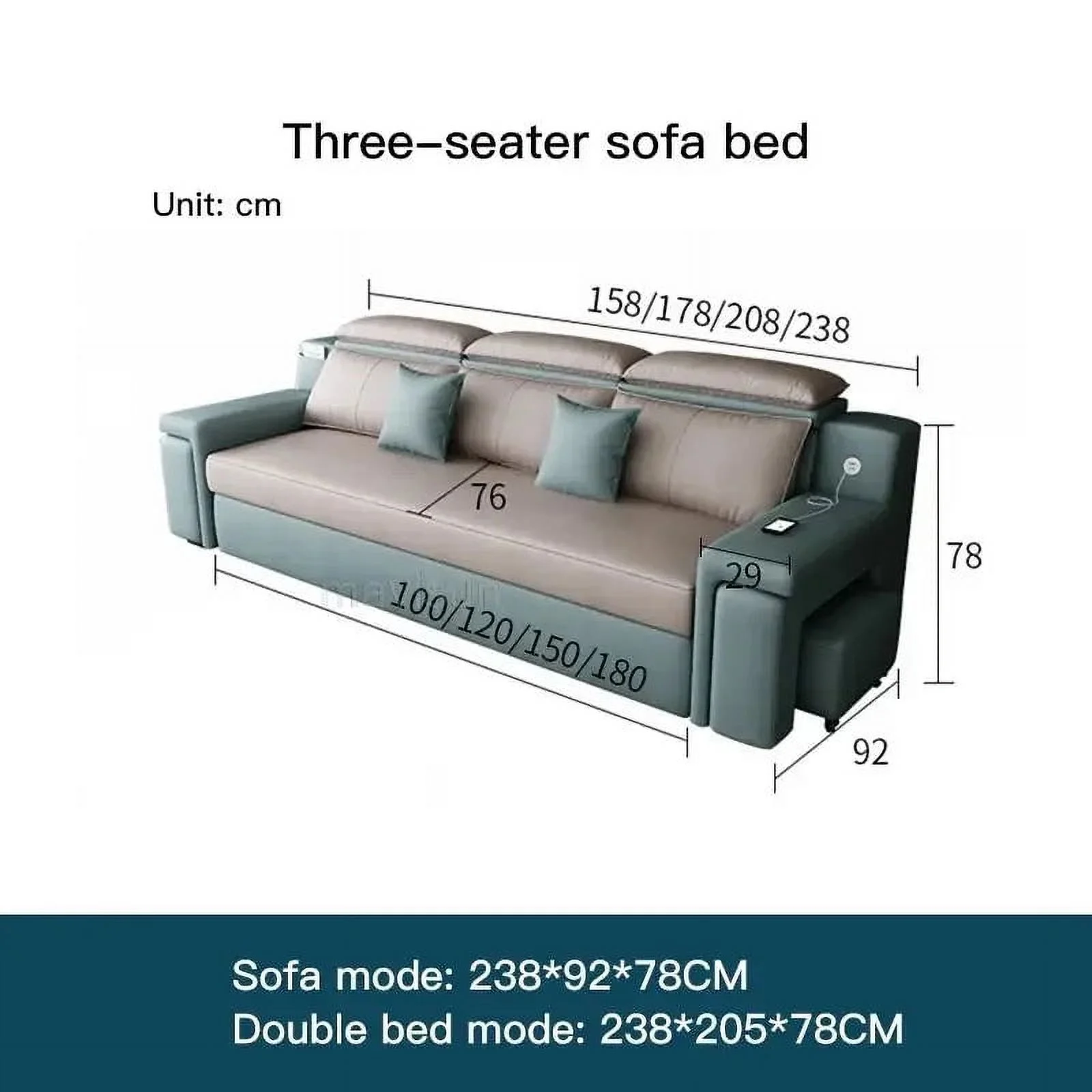 Modern Multifunctional Technology Cloth Sofa Bed Living Room Small Apartment Storage Folding Sofa Chaise Smart Home Furniture