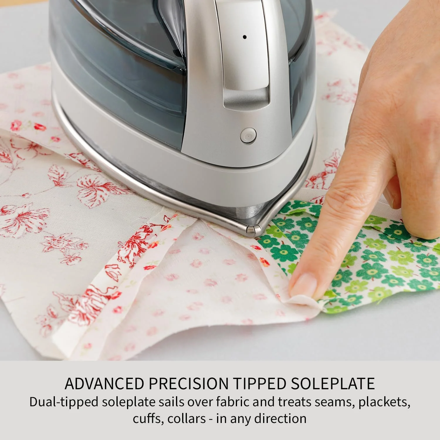 WAGEE Cordless Iron, Portable 360-Degree Freestyle Dry/Steam Iron with Precision Tips and Stainless Steel Soleplate, Anti-Calc and Anti-Drip, Power Base and Carrying/Storage - NI-QL1100L (Silver)