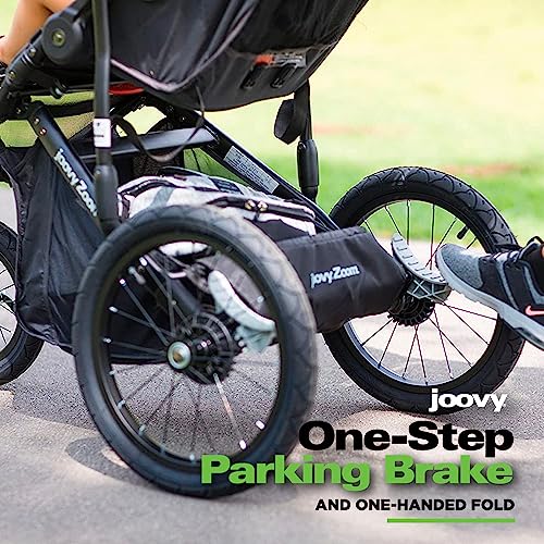 Joovy Zoom Lightweight Jogging Stroller Featuring High Child Seat, Shock-Absorbing Suspension, Extra-Large Air-Filled Tires, Parent Organizer, One-Handed Fold, and Easy One-Hand Fold, Slate