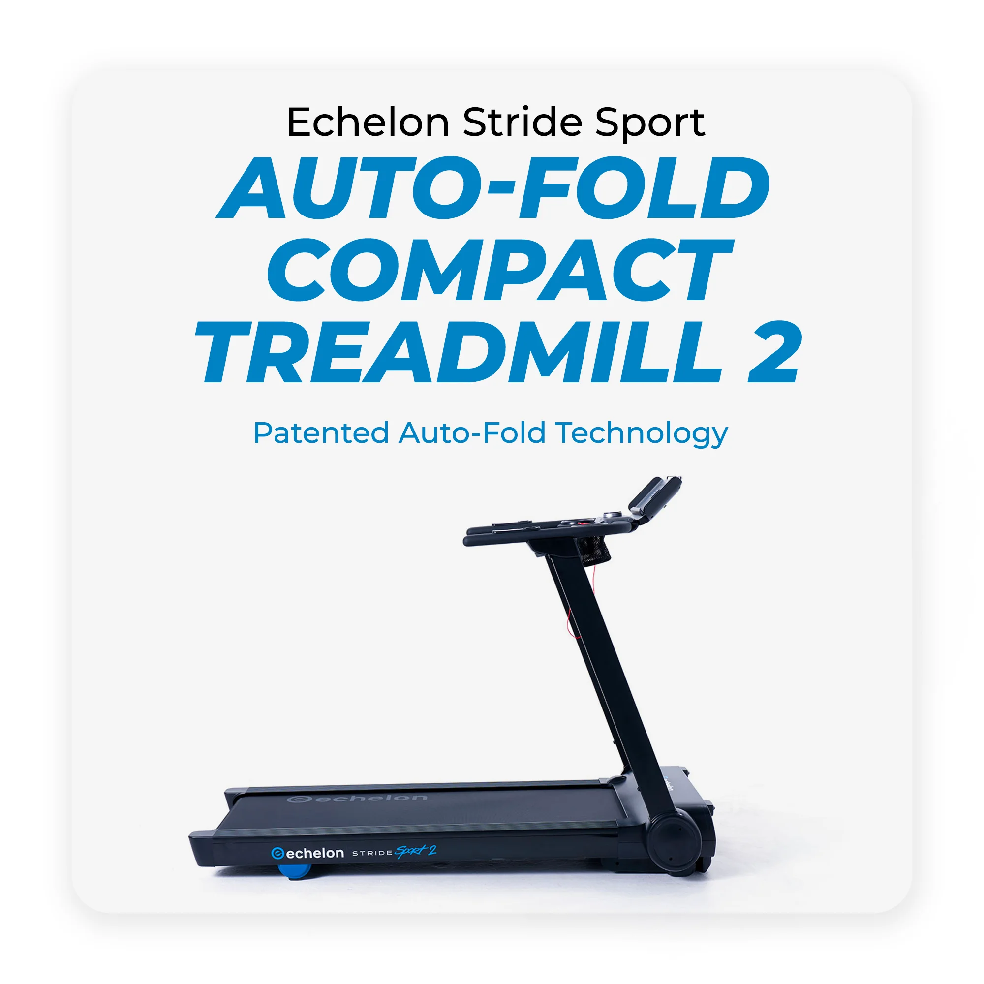 Echelon Stride Sport 2 Auto-Fold Compact Treadmill with 12 Levels of Incline + 30-Day Free Membership