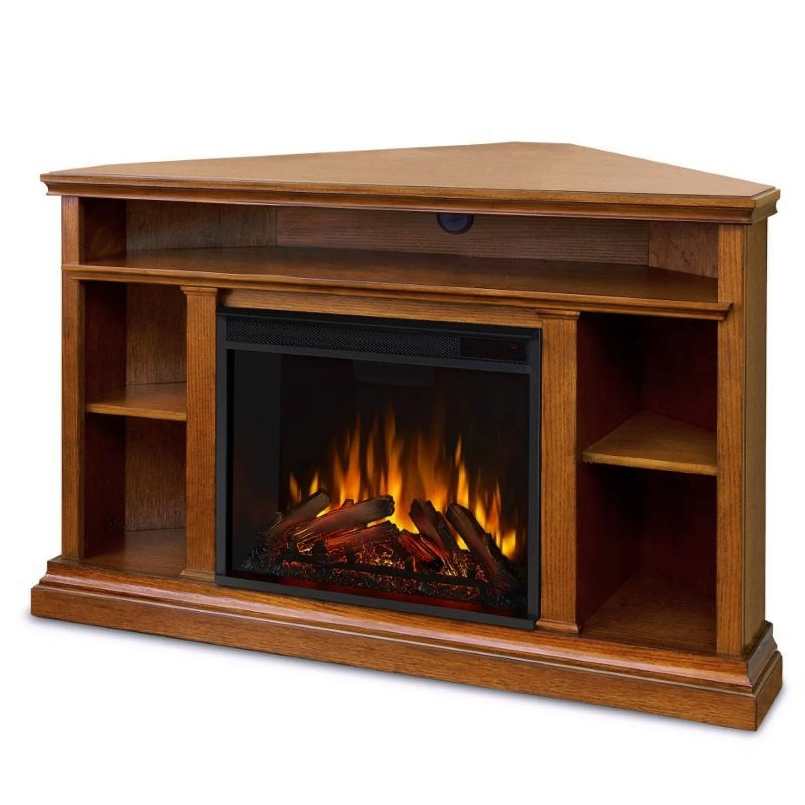 Real Flame Churchill Electric Corner Fireplace in Oak