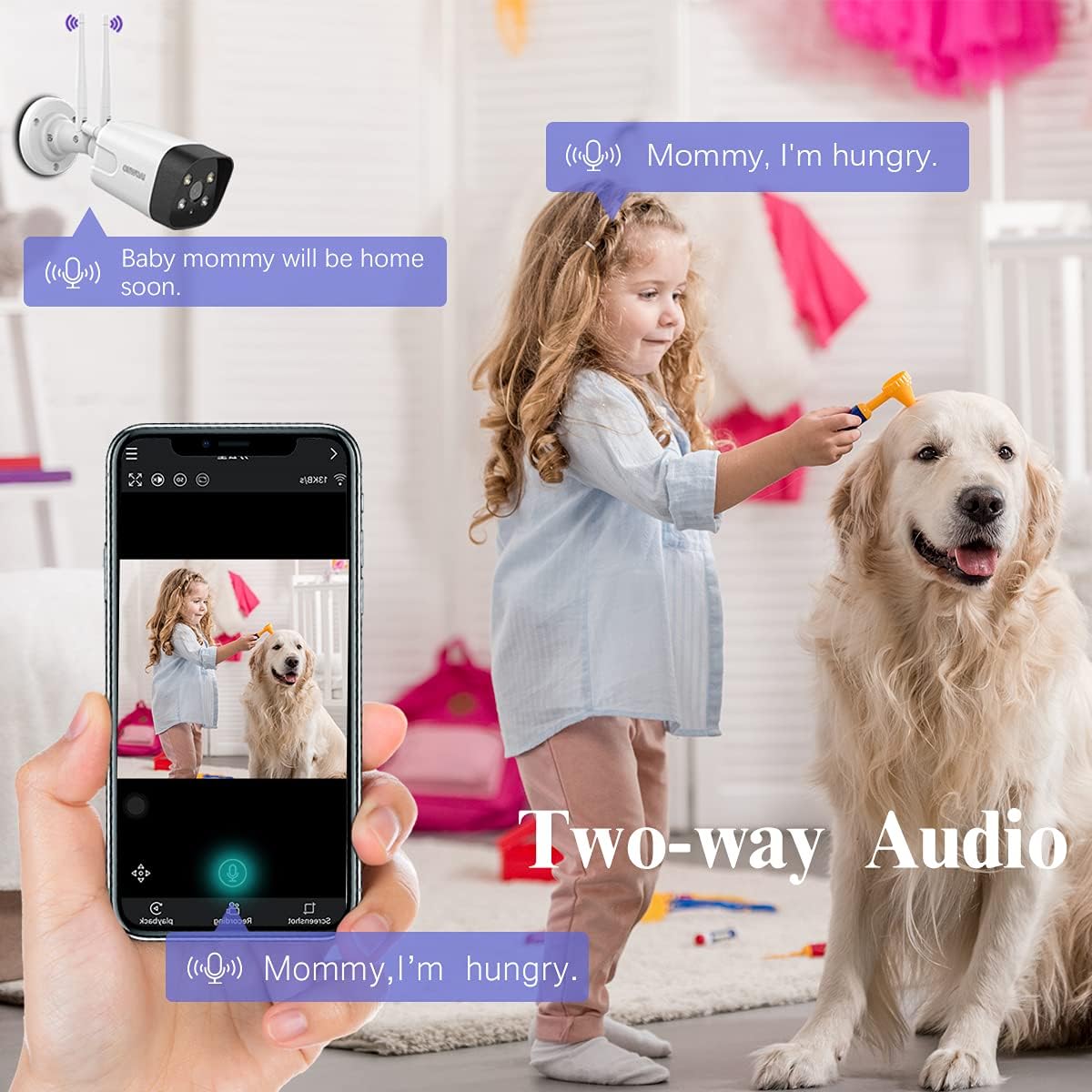 【3K 5.0mp&60 Days Storage】Wireless Security Camera System,8Pcs 5.0MP CCTV Home Wi-Fi IP Cameras,8 Channel NVR,OHWOAI HD Surveillance Video Dual Antennas System,AI Detection,Two-way Audio,4TB HDD,IP67