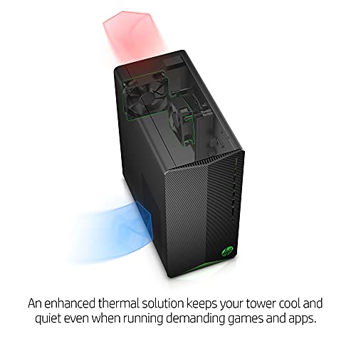 HP Pavilion Gaming Desktop, AMD Radeon RX 5500, AMD Ryzen 5 5600G Processor, 16 GB RAM, 1TB SSD, Windows 11 Home, 9 USB Ports, Keyboard and Mouse Combo, Pre-Built PC Tower, Black