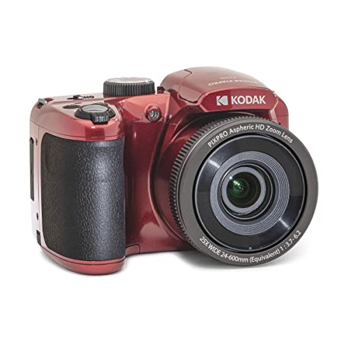 KODAK PIXPRO AZ255-RD 16MP Digital Camera 25X Optical Zoom 24mm Wide Angle Lens Optical Image Stabilization 1080P Full HD Video 3" LCD Vlogging Camera, with Bag & 32GB SD Card + Card Reader