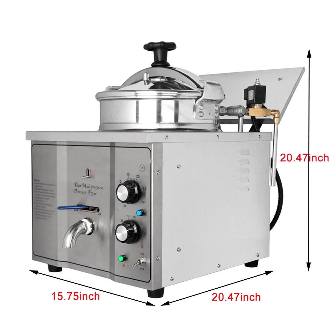 INTBUYING 16L Electric High Pressure Fried Chicken Stove Stainless Steel