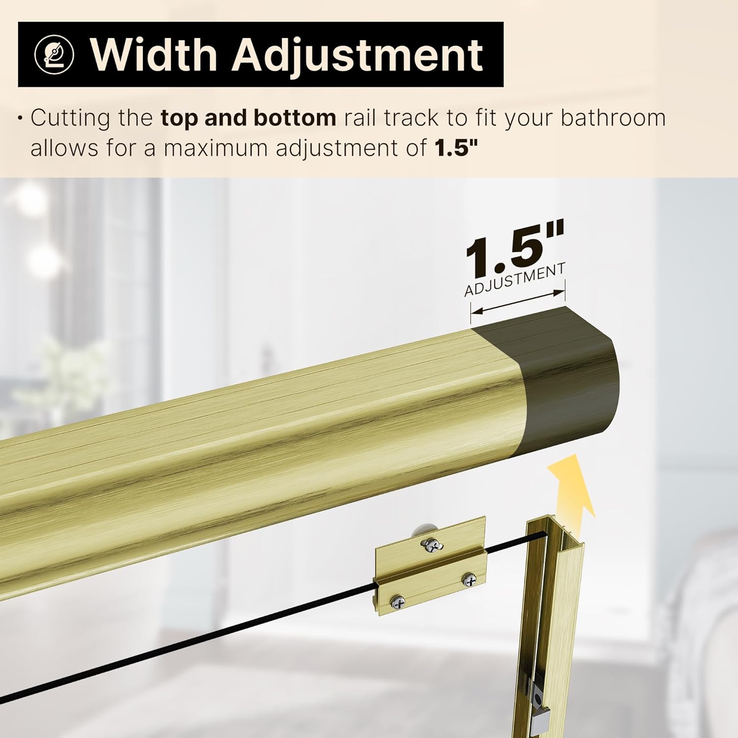 ELEGANT 60 in. W x 72 in. H Double Sliding Shower Door, Semi-Frameless Bypass Shower Glass Door, 1/4" Clear Tempered Glass, Brushed Gold Finish