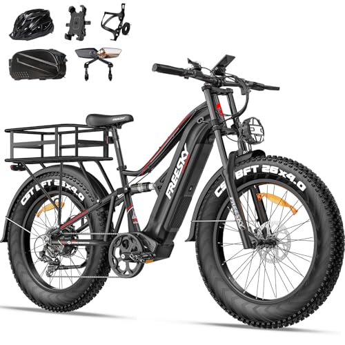 FREESKY 2000W Electric Bike with BAFANG Motor & 48V 30Ah Samsung Cells Battery, 35MPH Max Speed, 120 Miles Range, Full Suspension Mountain Ebike for Adult, 26" Fat Tires, Smart Keys, Hydraulic Brakes
