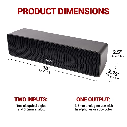 ZVOX AccuVoice Compact TV Soundbar Speaker