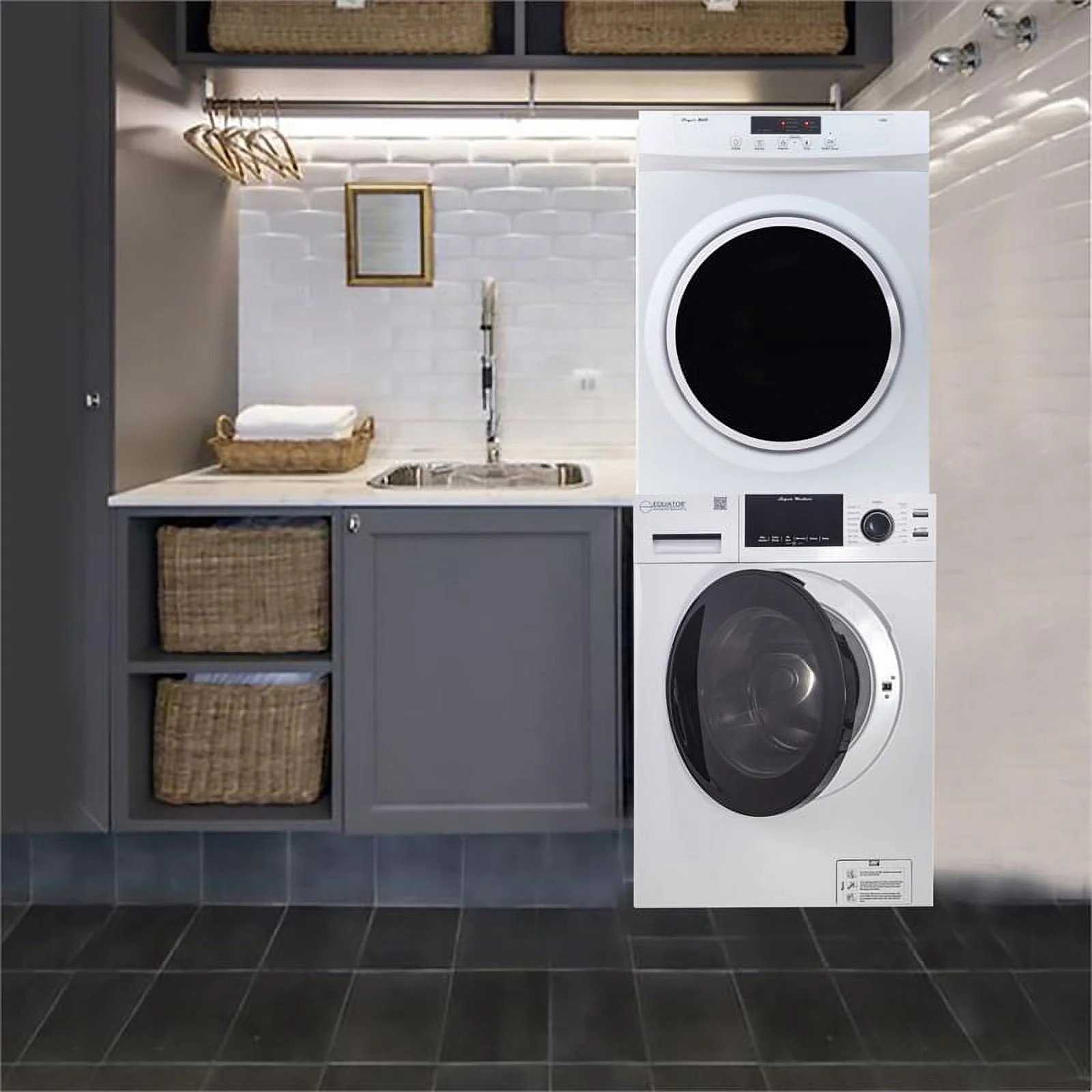 Equator Digital Pet 15lbs Compact 110V Set Washer + Dryer Vented 3.5cf Sensor