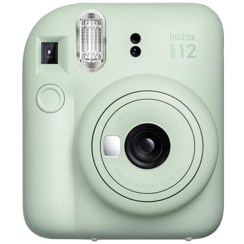 Fujifilm Instax Mini 12 Instant Camera Pastel Blue with 40 Sheets Fujifilm Instax Mini Film Bundle, Sunshine Photo Microfiber Cleaning Cloth Included