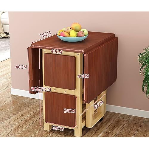 Space Saving Extendable Table, Folding Dining Table, Living Room Extendable Table, Multifunctional Convertible Dining Room Table (120x75x75cm/47x29x29in)