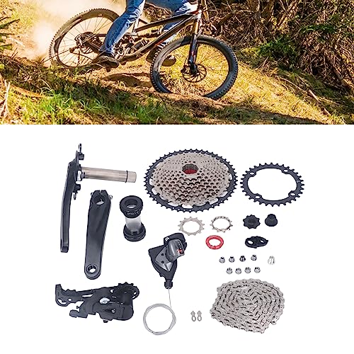 Bicycle Groupset, Aluminum Alloy Bicycle Gear Shifter Kit Bike 10 Speed 50T Flywheel Sprocket Bike Rear Derailleur for Mountain Bike Road Bike