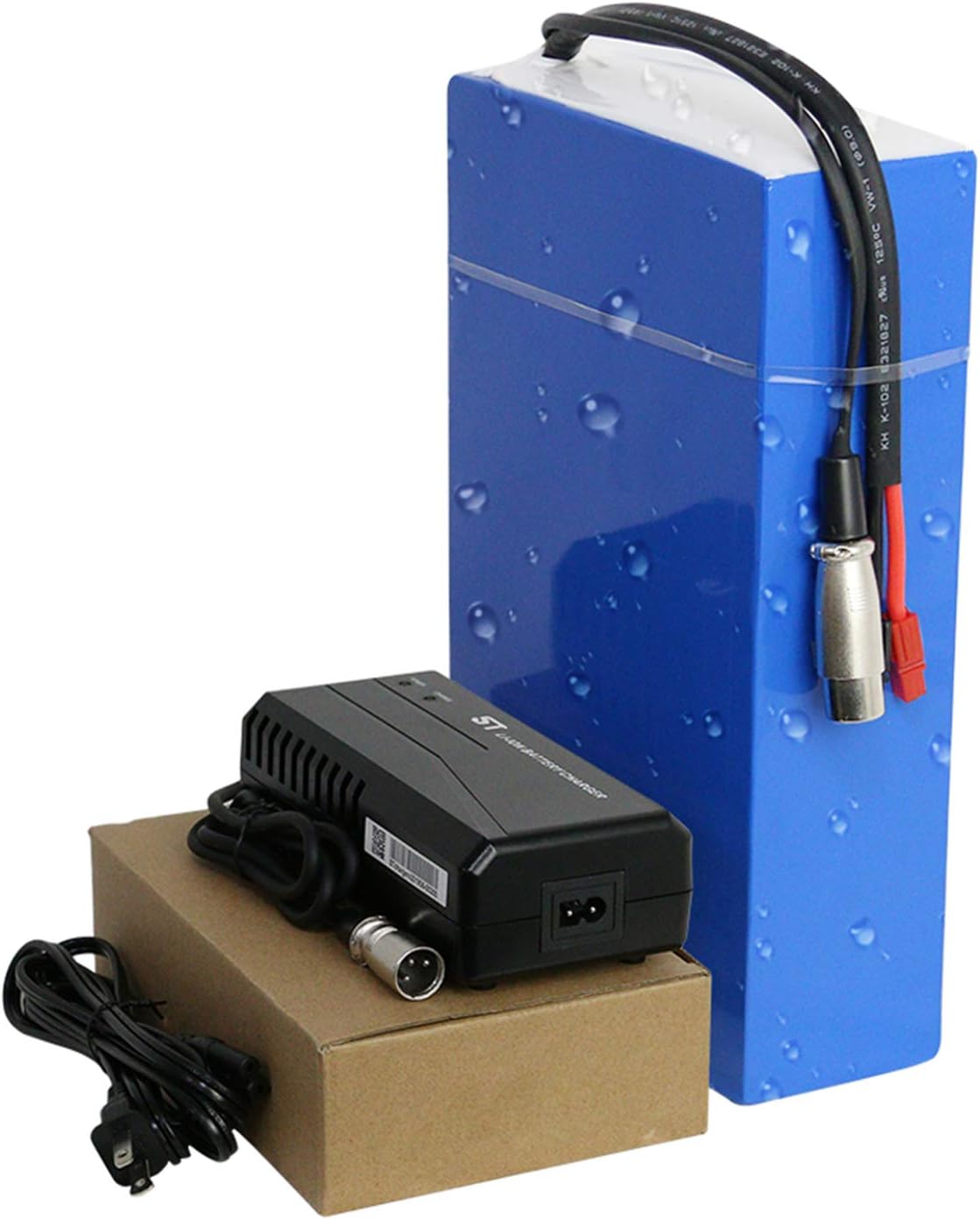 (US Warehouse) 72v/60v/48v/52v/36v/24v Ebike Battery for 250w -3000w Motor, 15Ah/20Ah/25Ah Large Capacity Waterproof Rectangular PVC Lithium Battery Pack Adult Electric Bike Conversion Kit