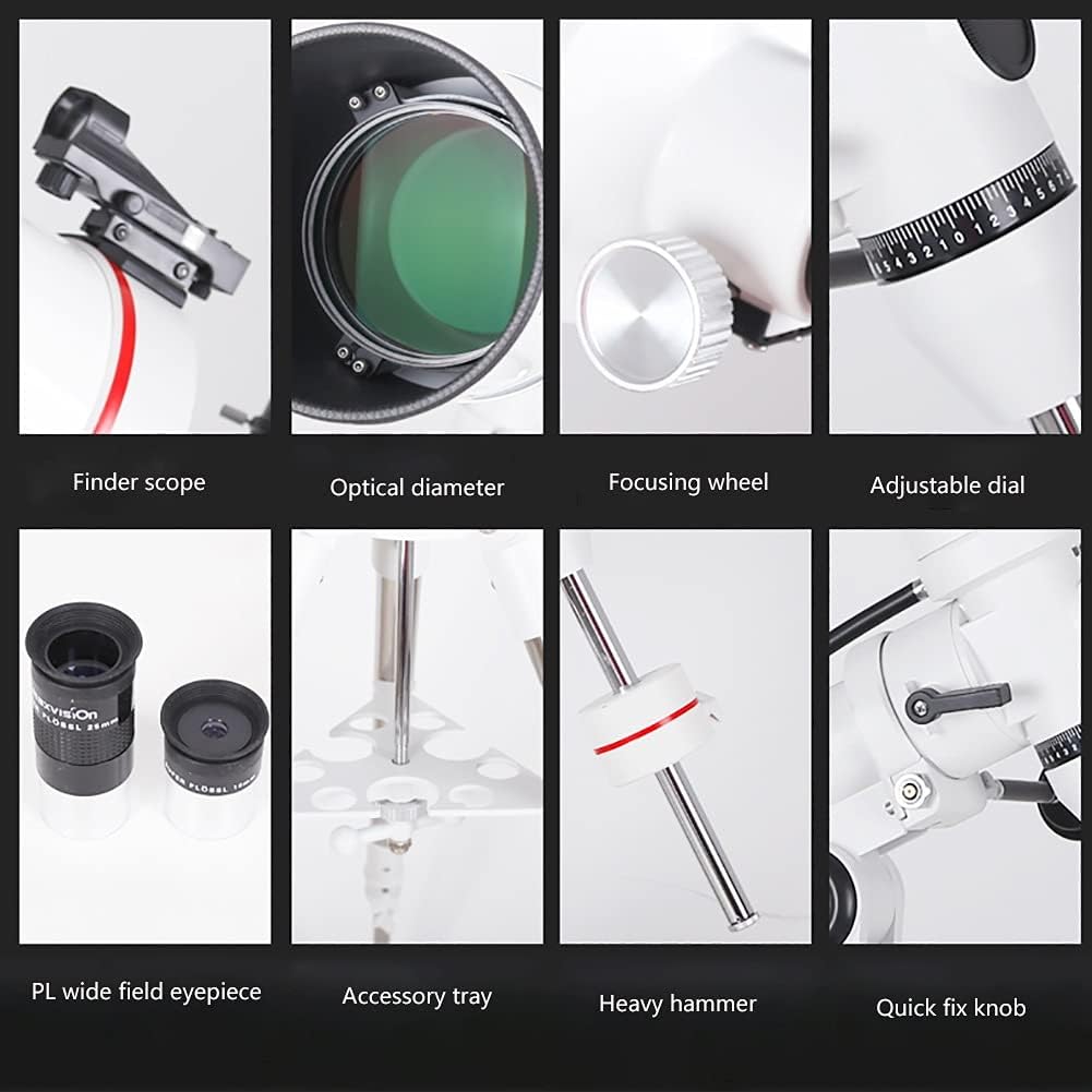 WYH Opera Glasses Refractor Telescope for Adults 127mm Aperture 1200mm Adjustable Portable Telescopes with Stable Tripod and HD View Handheld Telescope