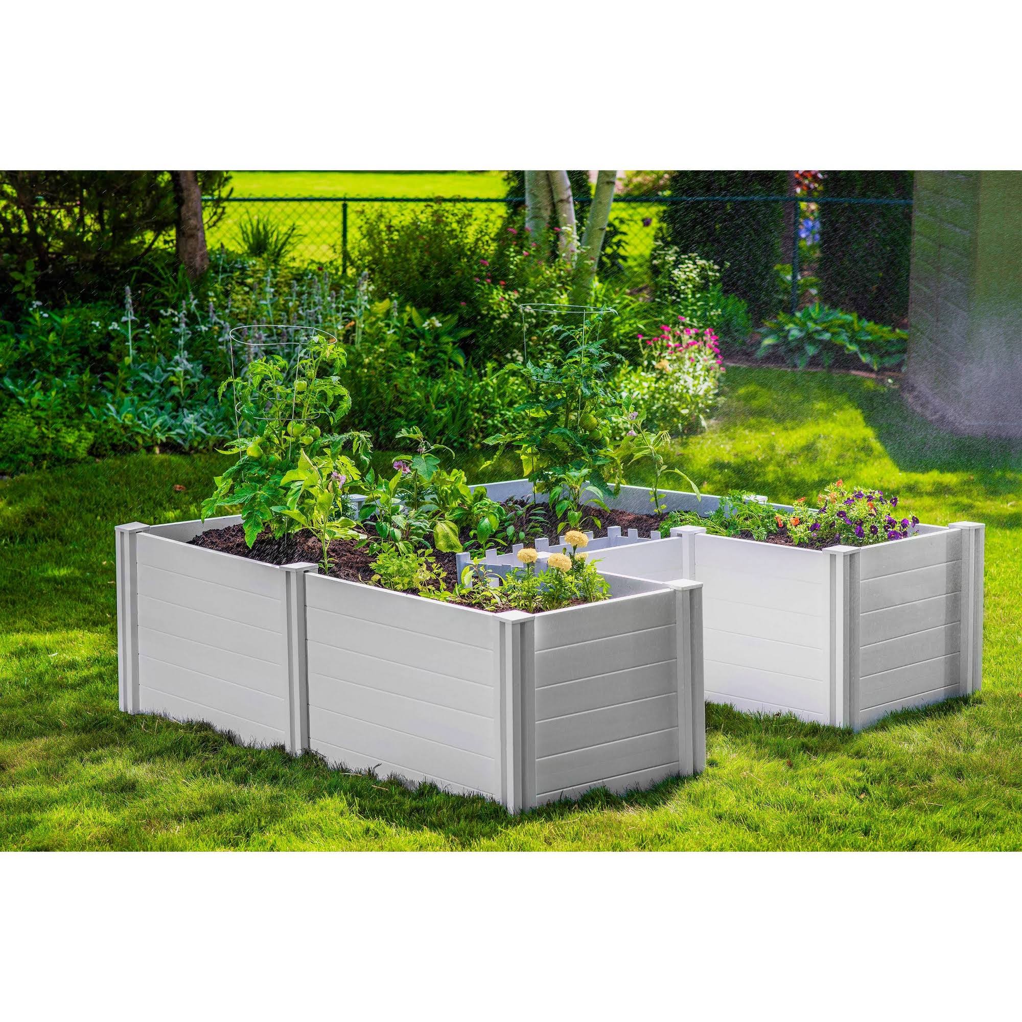 22.5x22 Vinyl Keyhole Classic Raised Garden Bed White - Vita