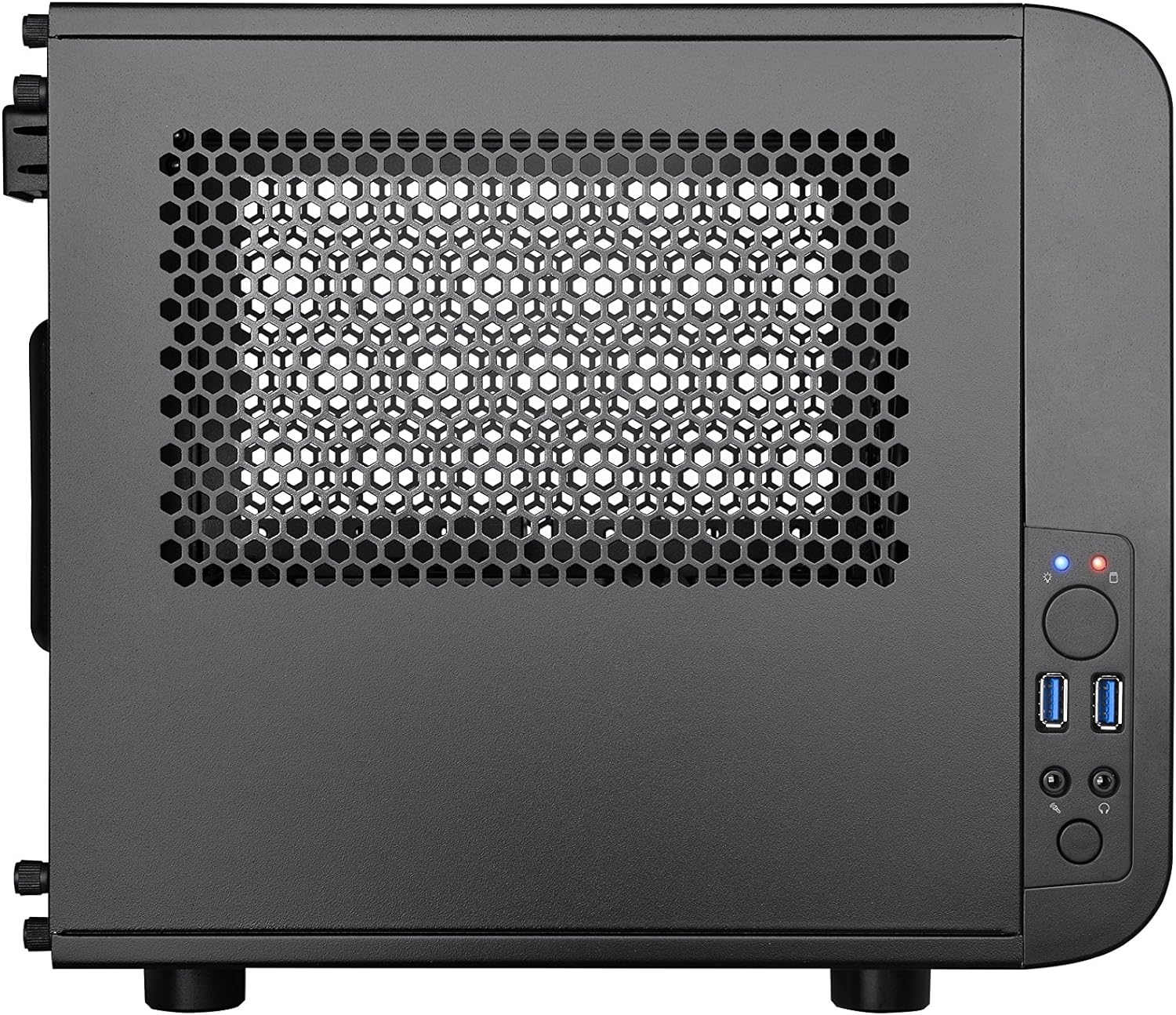Thermaltake Core V1 SPCC Mini ITX Cube Gaming Computer Case Chassis, Interchangeable Side Panels, Black Edition, CA-1B8-00S1WN-00