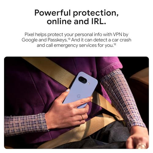 Google Pixel 9a with Gemini - Unlocked Android Smartphone with Incredible Camera and AI Photo Editing, All-Day Battery, and Powerful Security - Iris - 128 GB