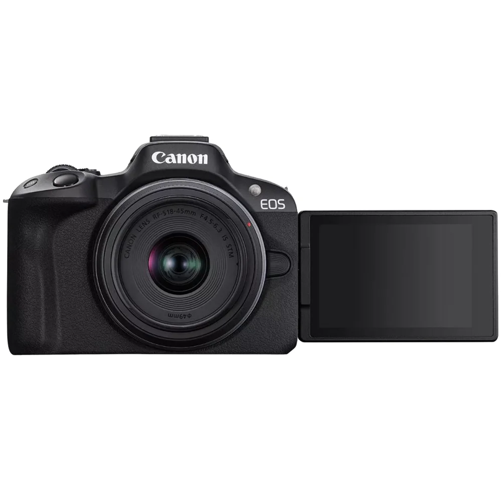 Canon EOS R50 Mirrorless Camera Body with 2 Lens Kit RF-S 18-45mm IS STM and RF-S 55-210mm IS STM 5811C022 Bundle with Deco Gear Photography Bag + Microphone + Tripod + Software & Accessories Kit