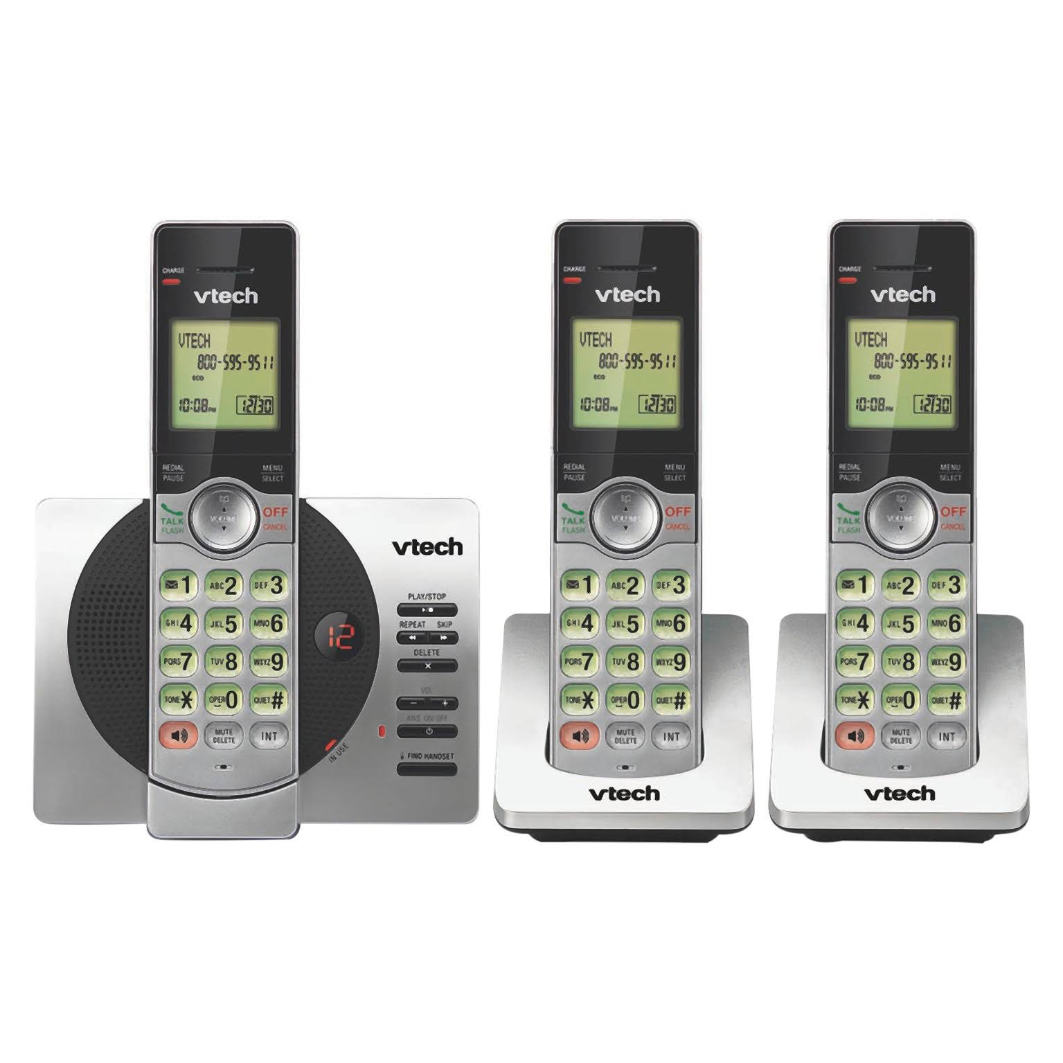Vtech CS6529-3 3-Handset Expandable Cordless Phone with Answering System-Caller