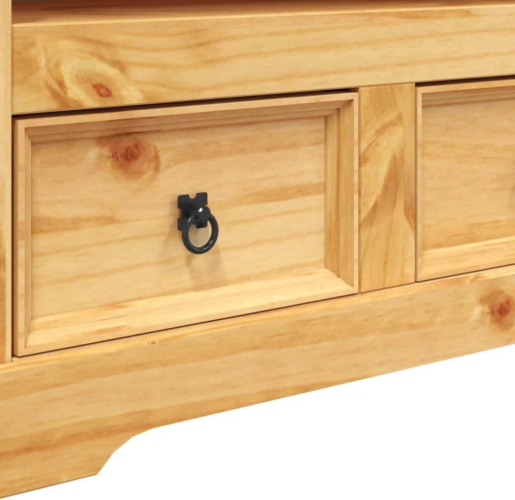 TV Stand, Tv Tray Center Console Low Tv Stand Retro Tv Stand Suitable for Entryway Small Spaces Bedroom Living Room Mexican Pine Corona Range 35.8"x16.9"x22"