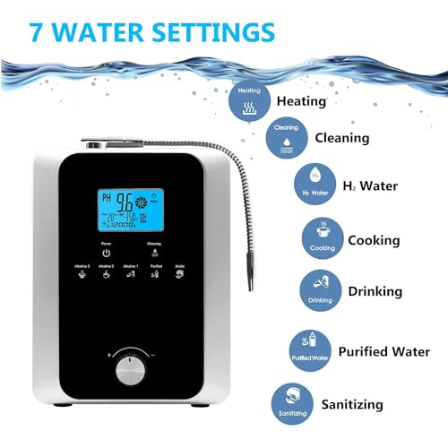 Alkaline Electrolyzed Water Machine,Ph2.8-11.0alkaline Acidic Hydrogen Water Purifier,Up To-700mv Orp,7 Water Settings,Automatic Cleaning,Smart Voice