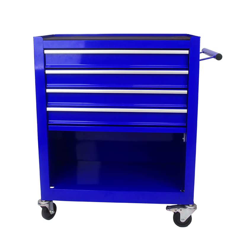 Rolling Tool Chest on Wheels, 4-Drawer Metal Tool Cart with Cabinet, Large Tool Cart for Garage, Warehouse, Workshop, Repair Shop