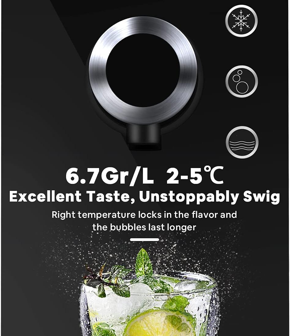 LifePlus Sparkling Water Maker, Electric Soda Maker Available for Personal & Commercial Use, 3-mode Water Dispenser, Untraditional Smart for Home, Bar, Gym, Office & Restaurant, Black