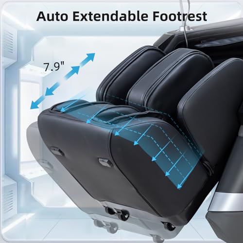 MassaMAX 2024 4D Massage Chair, Full Body Shiatsu Recliner with Electric Extendable Footrest, Zero Gravity, SL Track, Deep Yoga Stretch, Foot Rollers, and Heating (Magic Black)