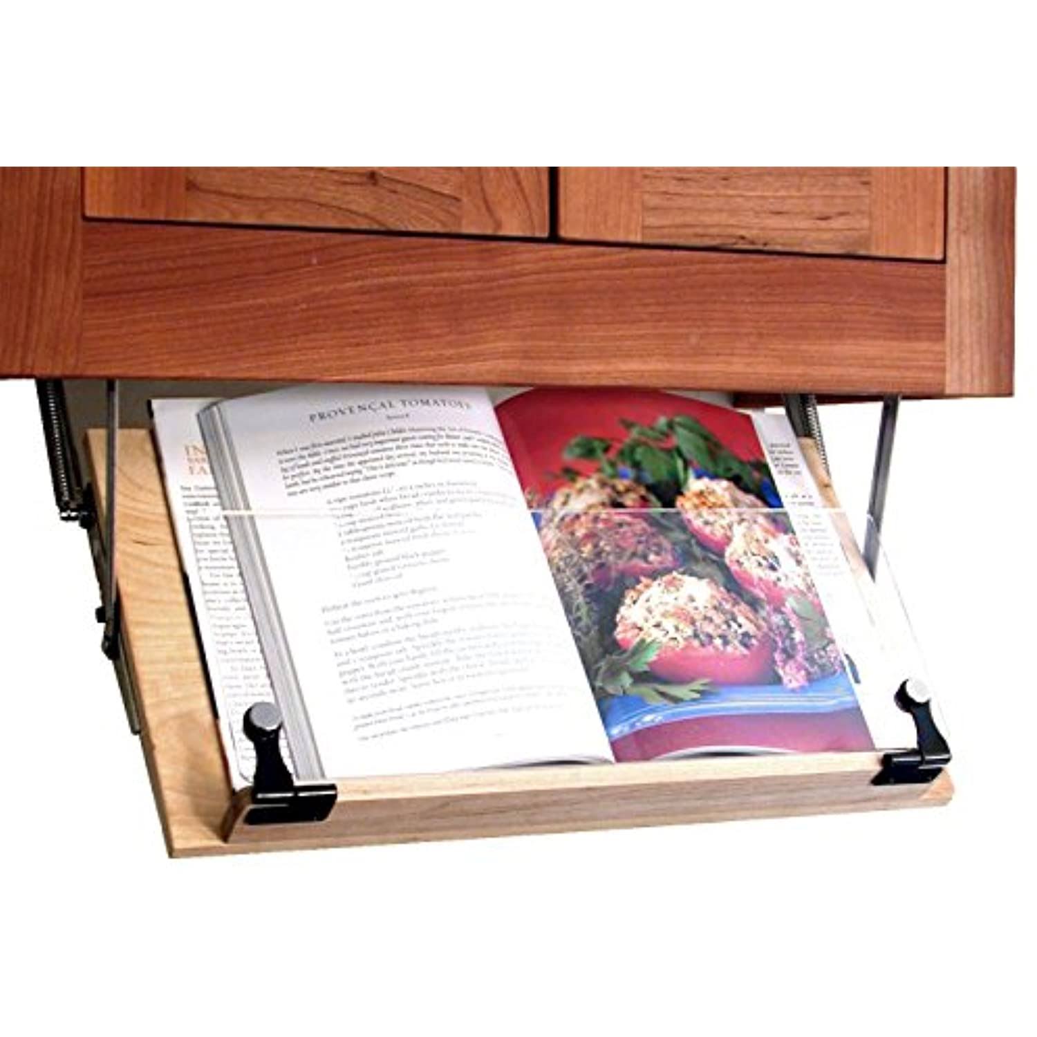 Clear Solutions Under Cabinet Mounted Cookbook Wood Holder