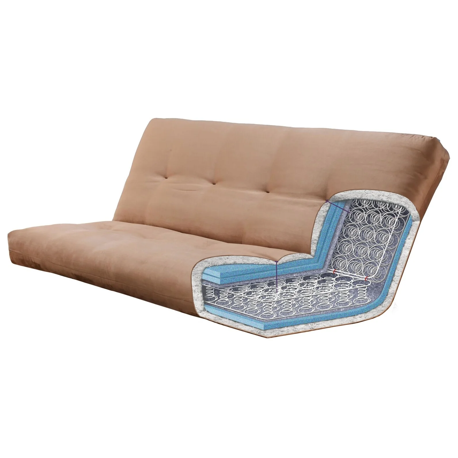 Kodiak Furniture Phoenix Queen Espresso Wood Storage Futon-Thunder Gray Mattress