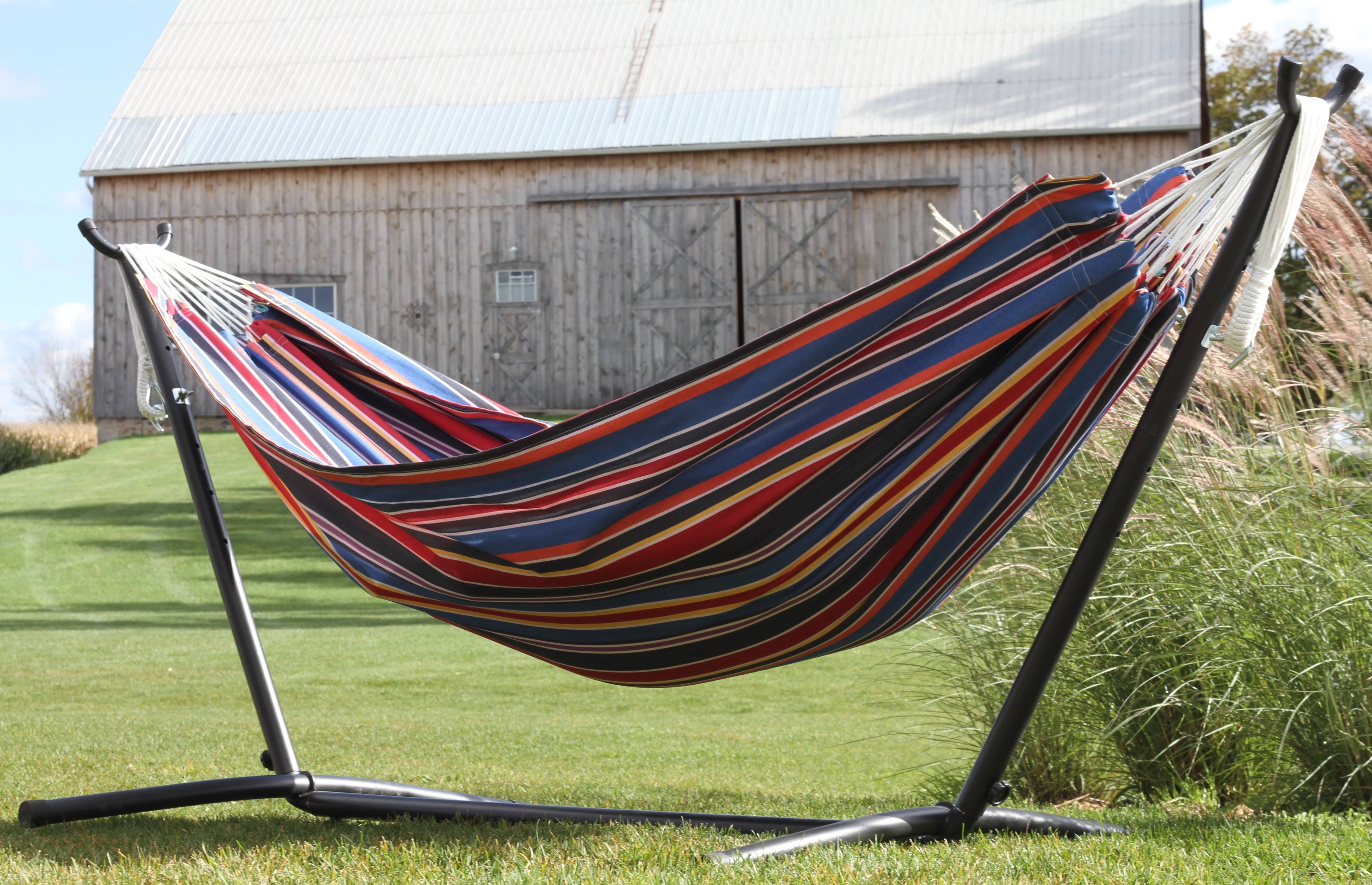 Vivere 9 ft. Double Hammock with Stand: Oasis