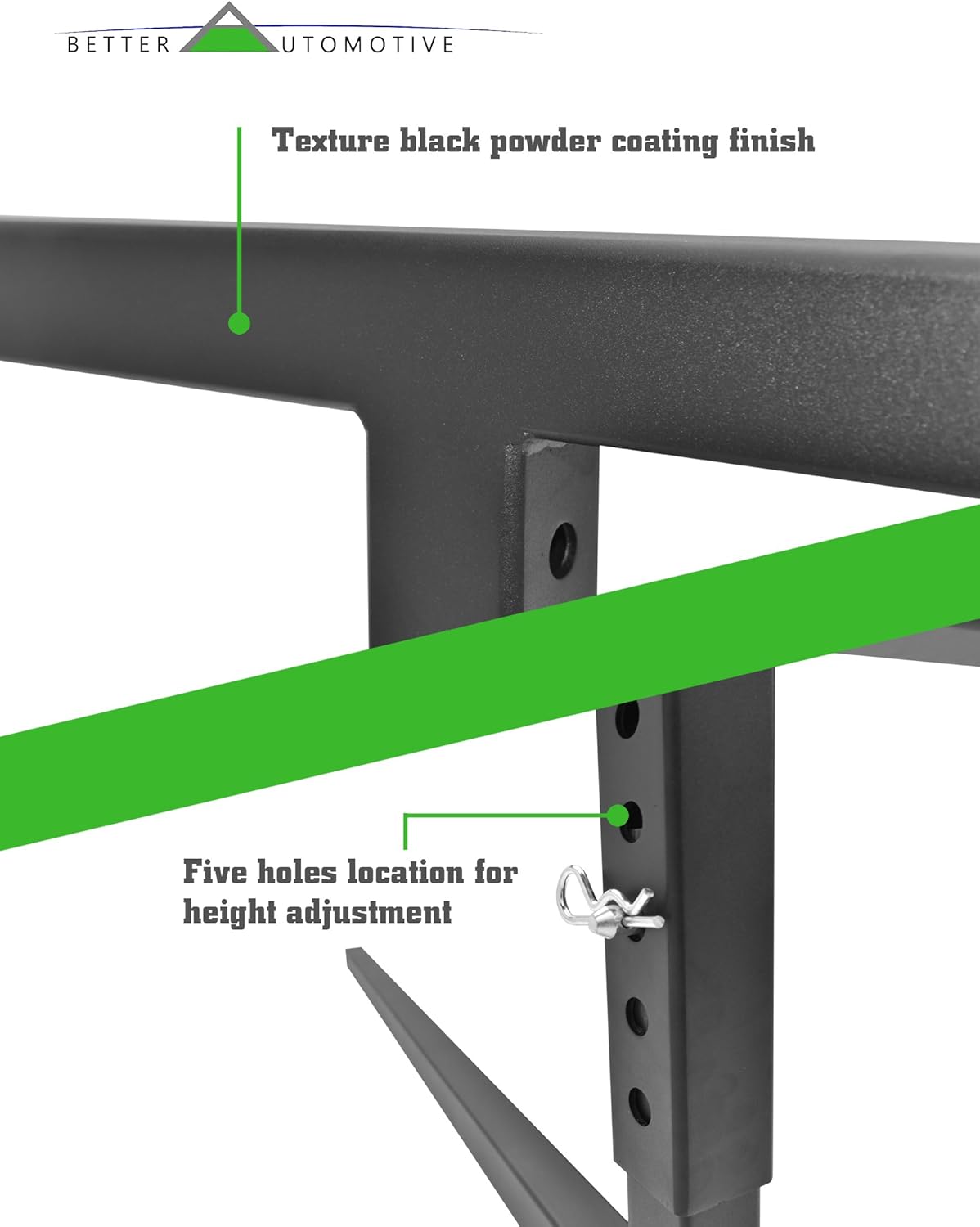 BETTER AUTOMOTIVE 2” Truck Bed Trailer Hitch Mount Extender 500 LBS Capacity Utility Adjustable Universal Pick Up Extension Rack for Kayak Canoe Ladder Lumber Pipes Cargo Carrier Accessories with Pins