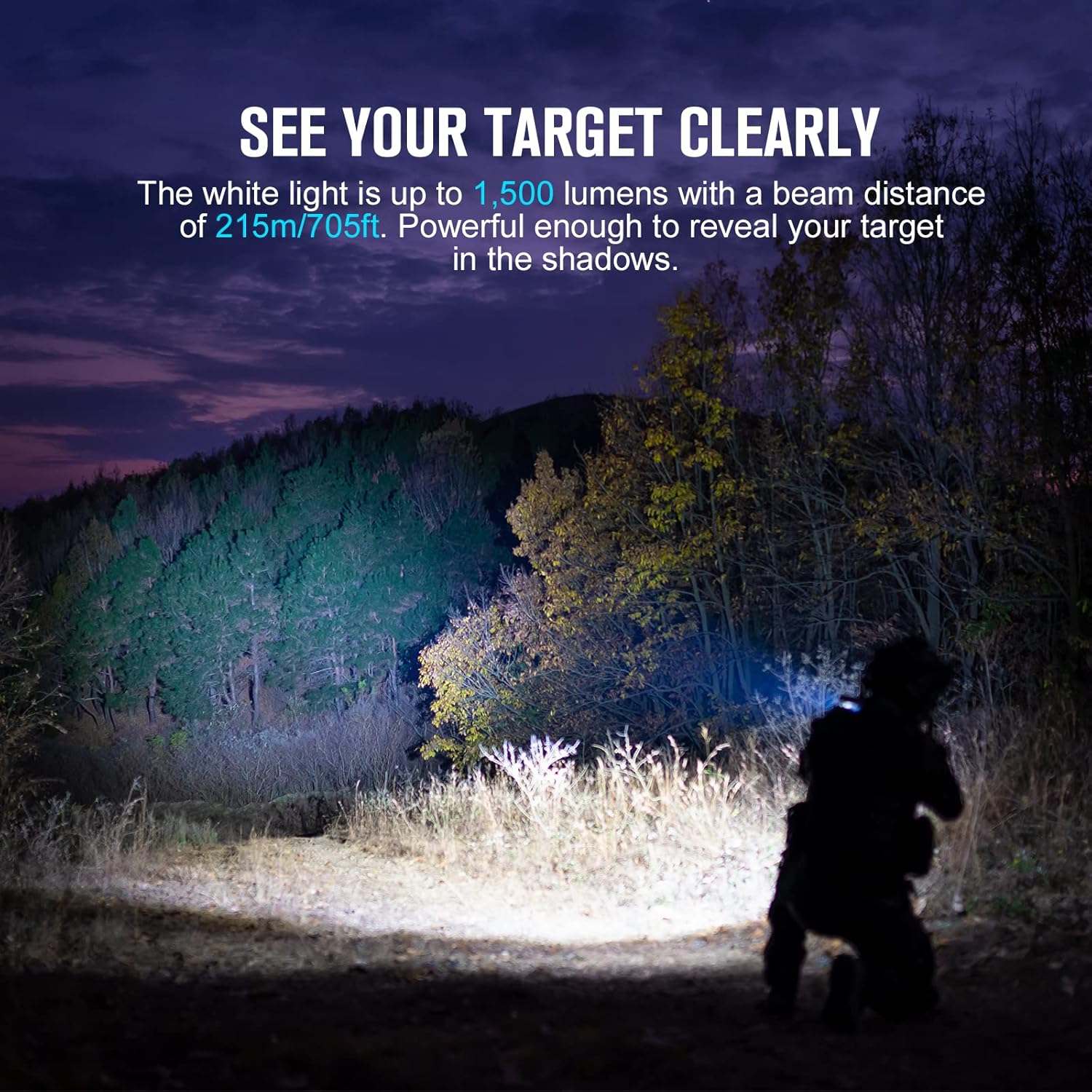 OLIGHT Odin GL M 1500 Lumens MLOK Mount Rechargeable Tactical Flashlight with Green Beam and White LED Combo, Removable Slide Rail Mount and Dual-Button Remote Pressure Switch (Black)