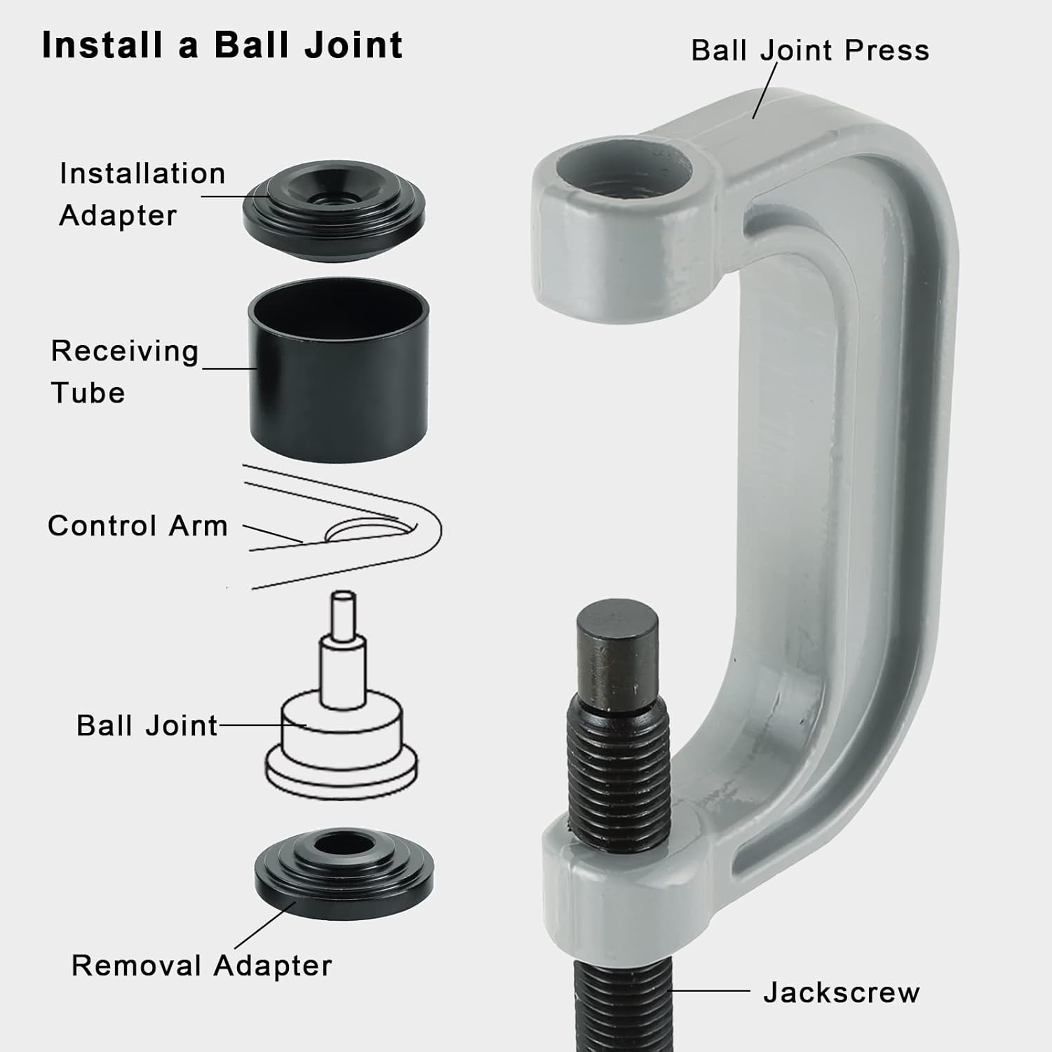 DASBET 4 in1 Ball Joint Service Auto Tool Kit 2WD & 4WD Car Repair Remover Installer Pack of 2