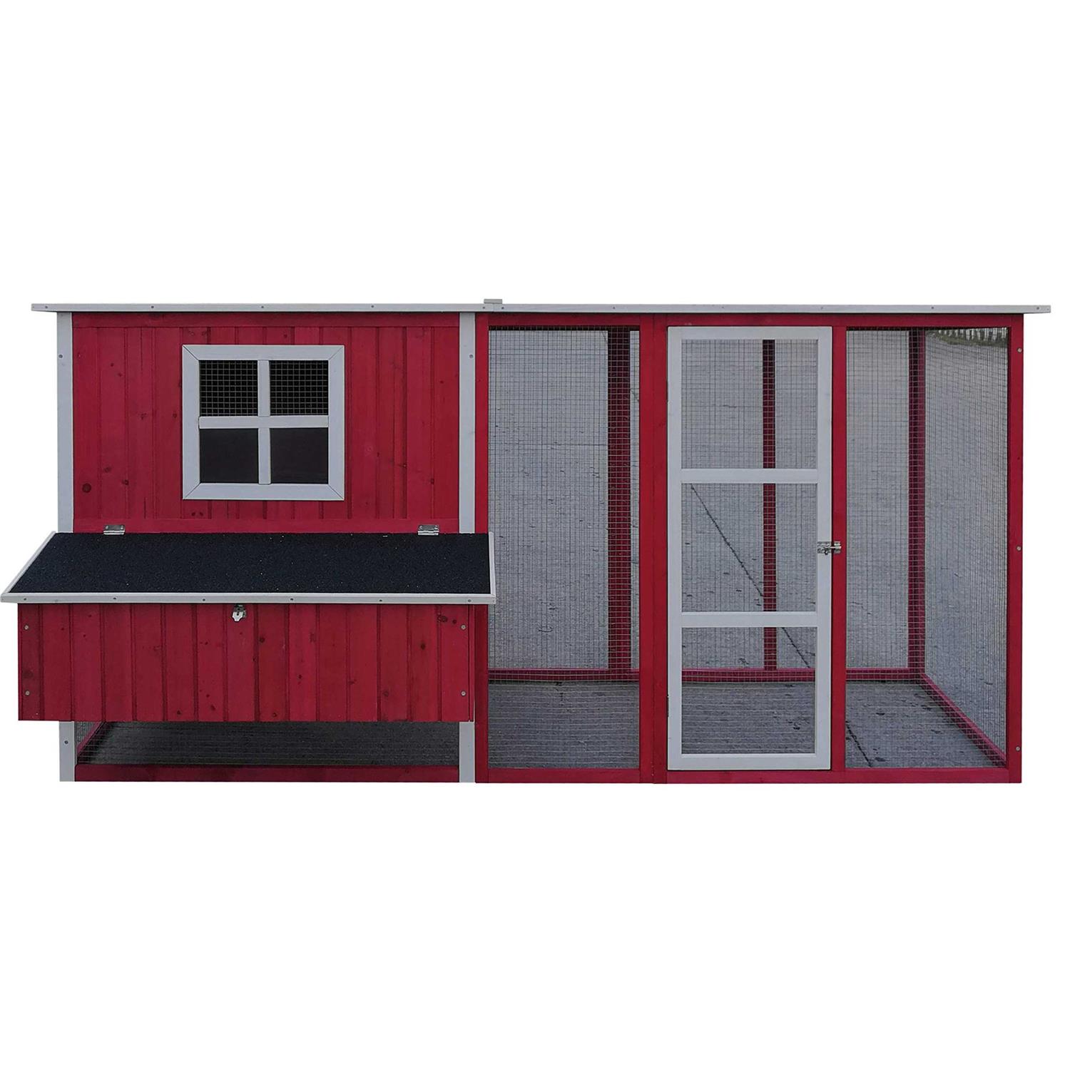 87 inch Wood Chicken Coop Hen House Run 4-6 Chickens Nesting Box - Pet Supplies online store