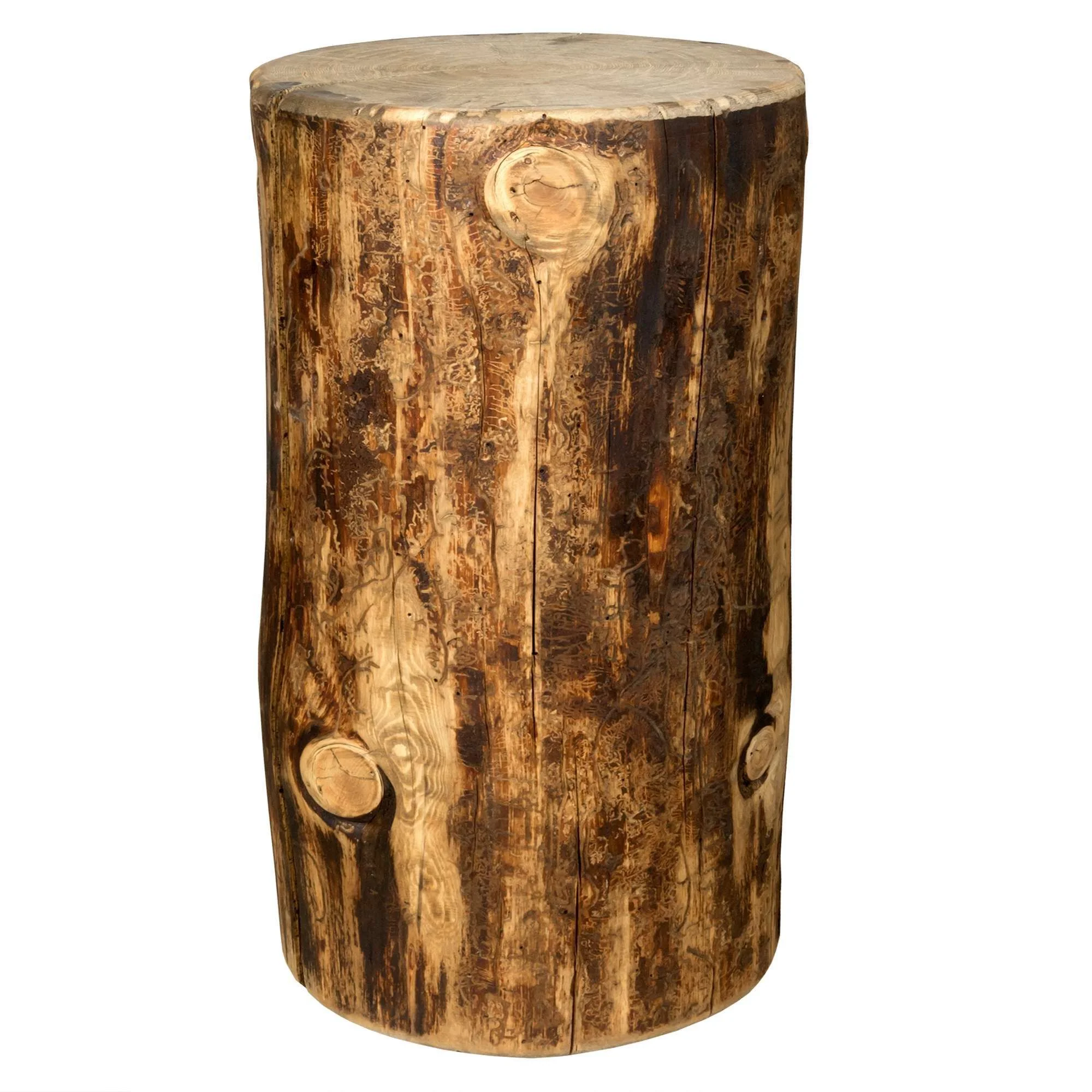 Glacier Country Collection Cowboy Stump, 18 Inch Height, Exterior Stain Finish - Curated Treasures Market