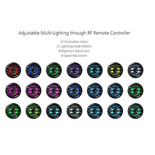 Kenwood KFC-1673MRBL 6.75& 2-Way Marine Speaker(Black) with RGB Lighting, Remot
