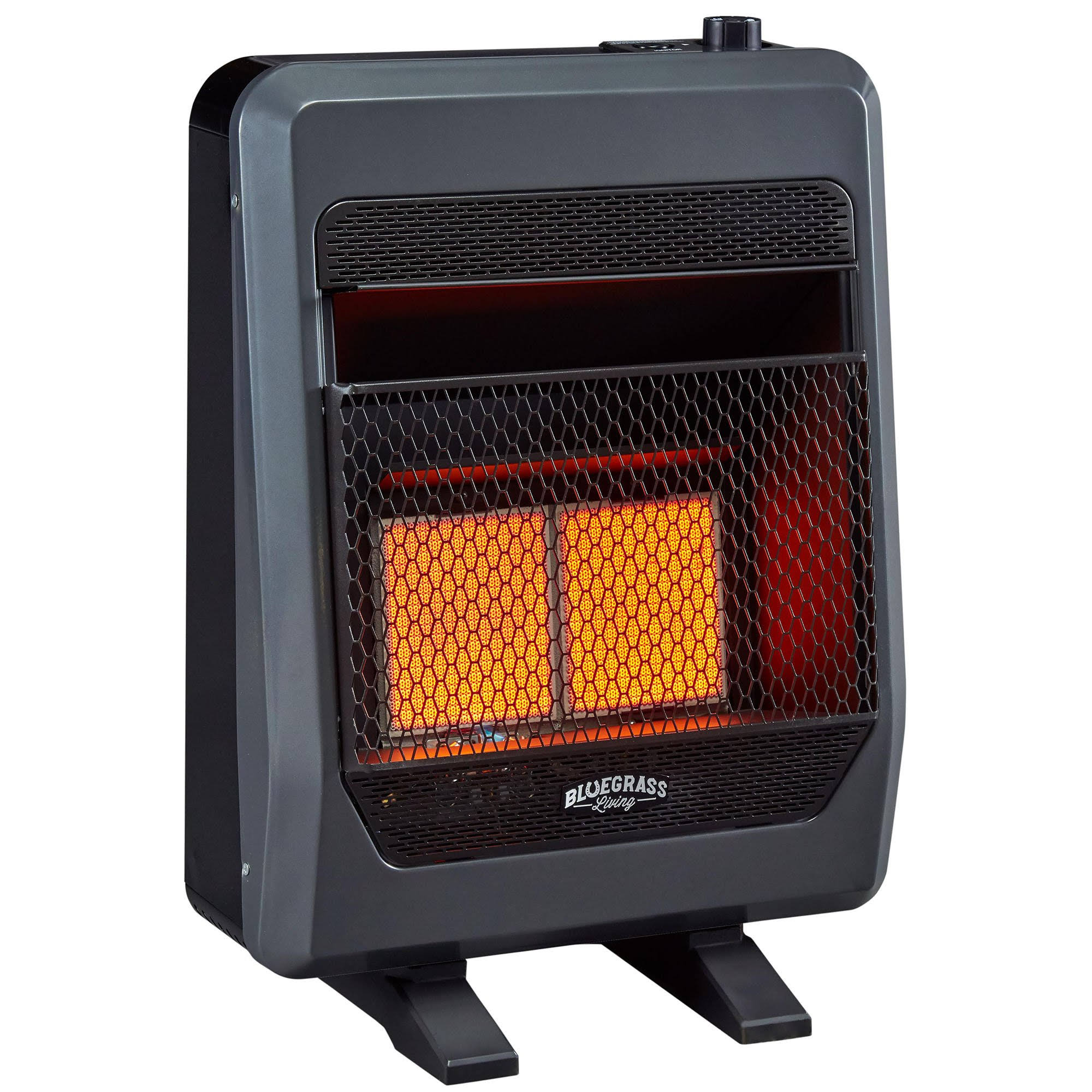 Bluegrass Living Natural GAS Vent Free Infrared GAS Space Heater with Blower and Base Feet - 20,000 BTU, Black