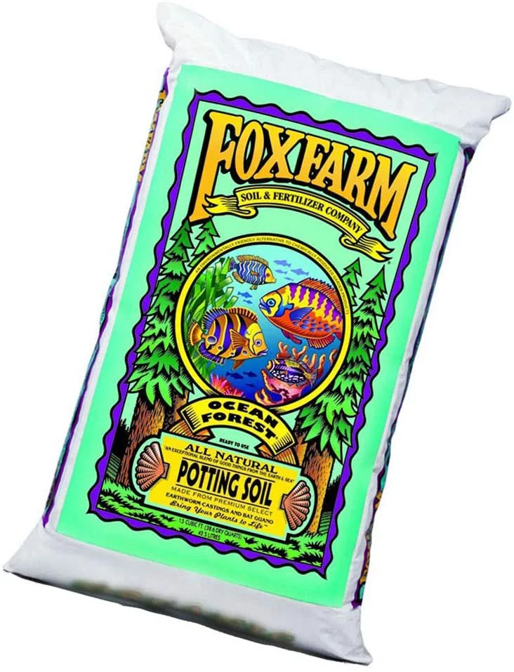 Foxfarm FX14053 Ocean Forest Plant Garden PH Adjusted 12 Quarts Potting Soil Blend Mix for Containerized Plants, 11.9 Pound Bag 2 Pack