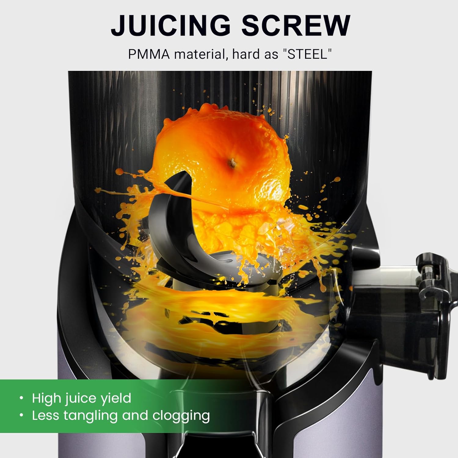 Ventray Slow Masticating Juicer Cold Press Juicer with 5.3" Extra Large 130mm Wide Feed Chute Electric Slow Juicer Machine Fit Whole Fruits Vegetables, High Juice Yield, Easy to Clean with Brush