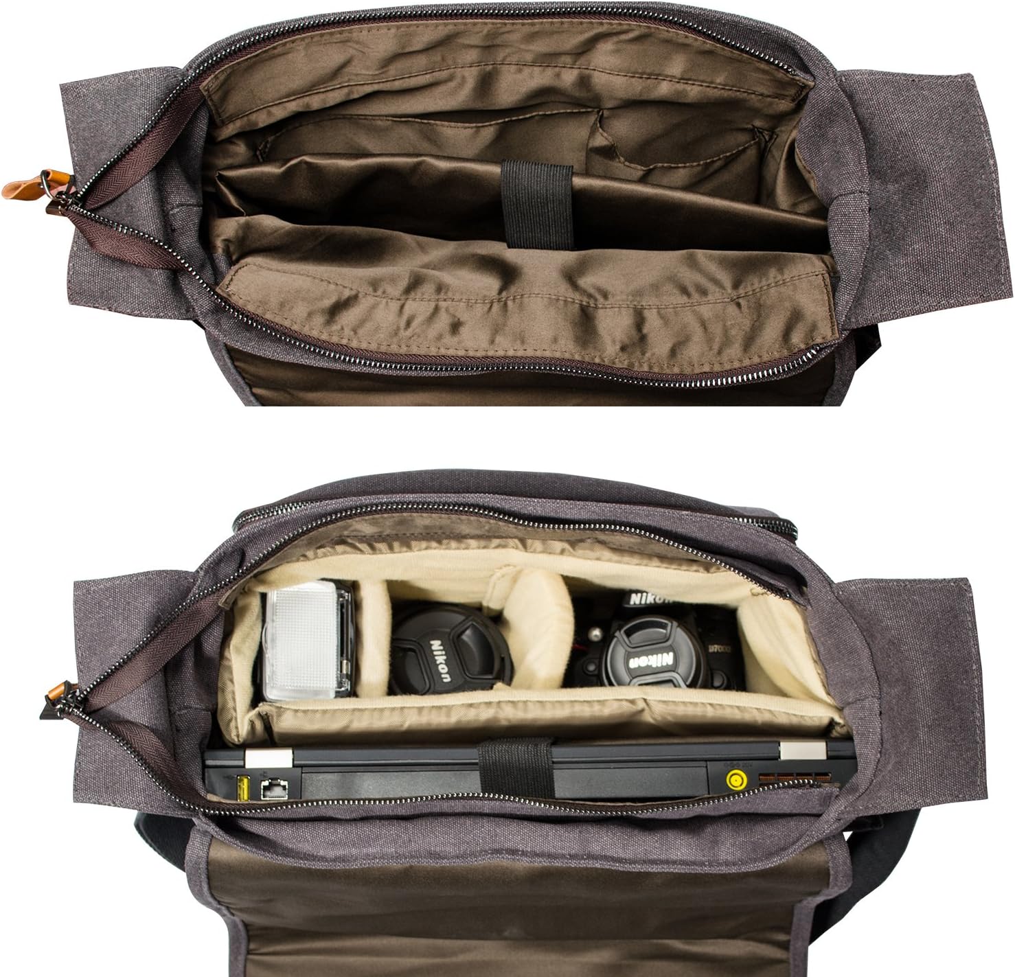 Estarer Camera Messenger Bag for SLR/DSLR Digital Cameras Laptop 15.6inch Shoulder Bag with Camera Insert Sleeve Upgraded Version