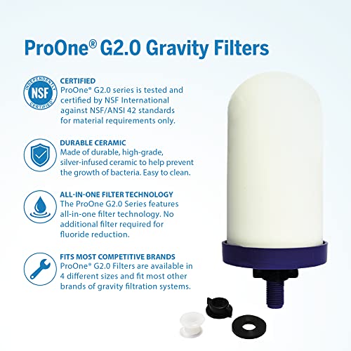ProOne Traveler+ Stainless-Steel Gravity Water Filter System