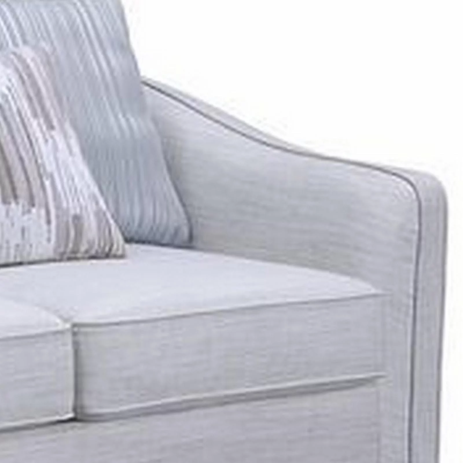 Benjara BM269547 Sofa with Fabric Upholstery & Sloped Arms, Gray