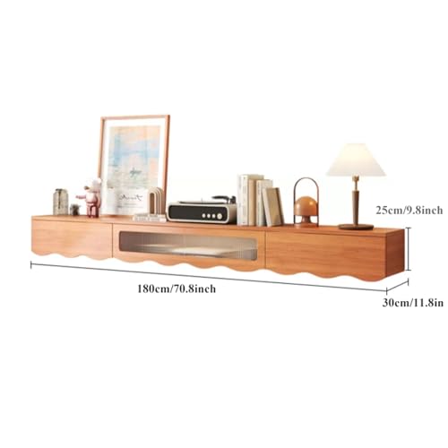 TV stand, Household Floating TV Stand, Wall Mounted Entertainment Center and Cabinet Shelf, TV Console with Storage, Media Console for DVD Player, Space-Saving Under TV Shelf for Bedroom, Living Room
