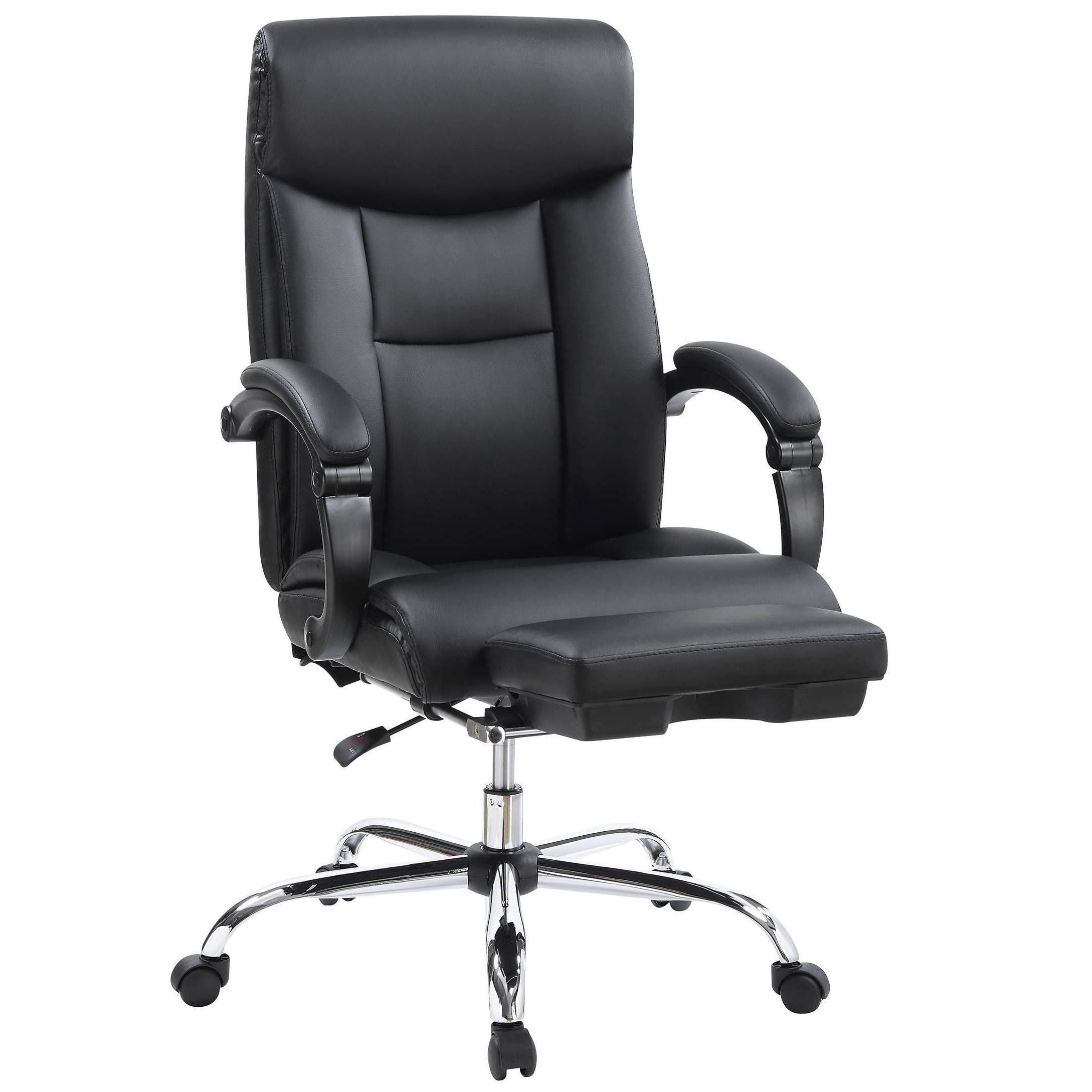 Executive Adjustable Reclining Office Chair with Incremental Footrest (Black)