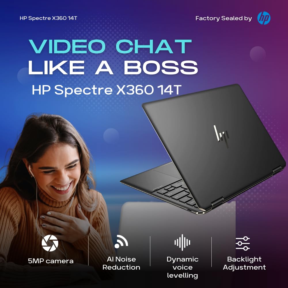 HP Spectre x360 Luxury 14T,13.5" 3:2 WUXGA Touch,Intel i7-1165G7, 16GB RAM, 512GB SSD, Bang&Olufsen Quad Speakers, Fingerprint, Tilt Pen, Nightfall Black, Win 10 Pro, 64GB TechWarehouse Flash Drive