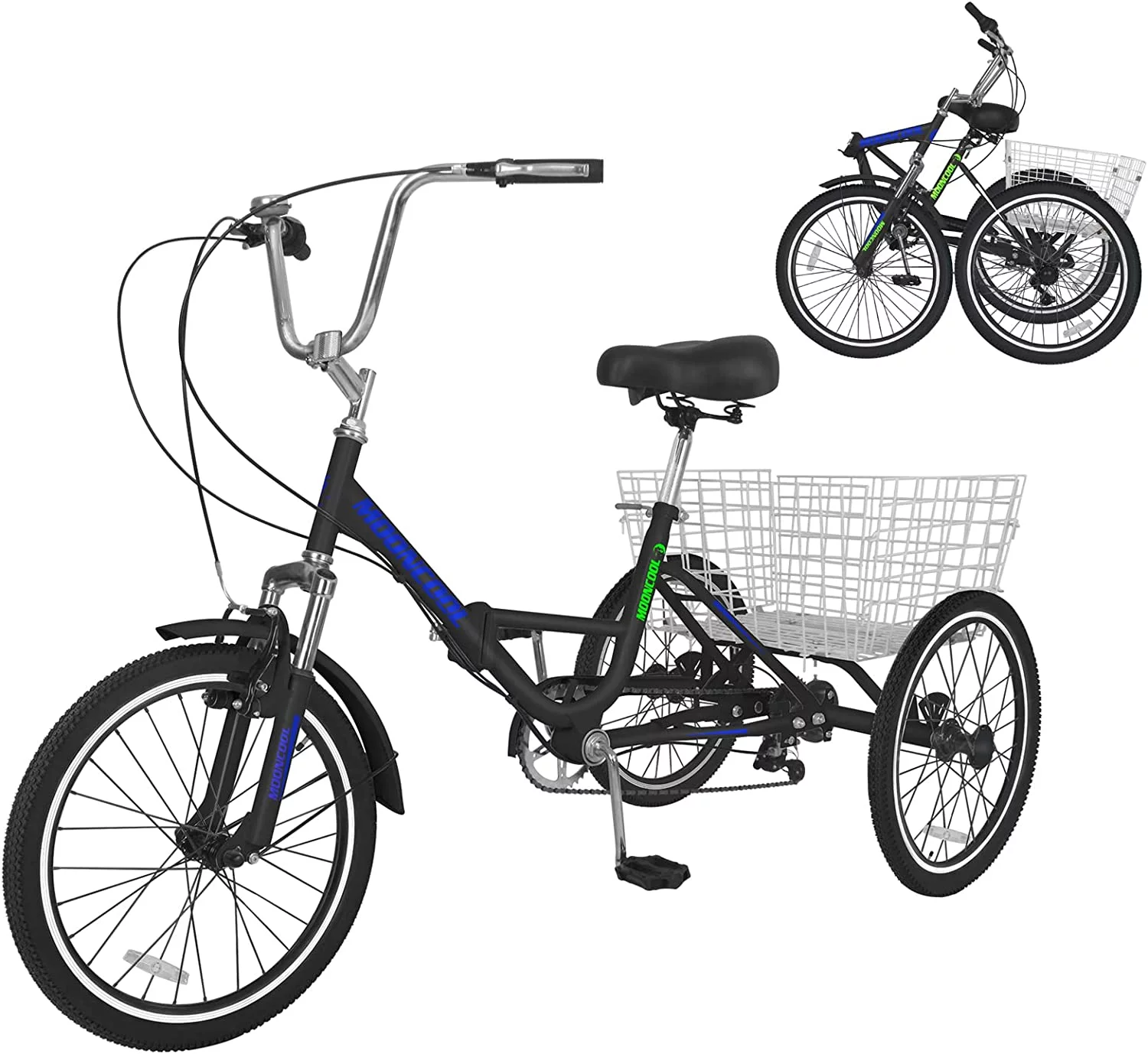 ABORON Adult Folding Tricycles, 7 Speed Folding Adult Trikes, 26 Inch 3 Wheel Bikes with Low Step-Through, Foldable Tricycle for Adults, Women, Men, Seniors - Curated Treasures Market
