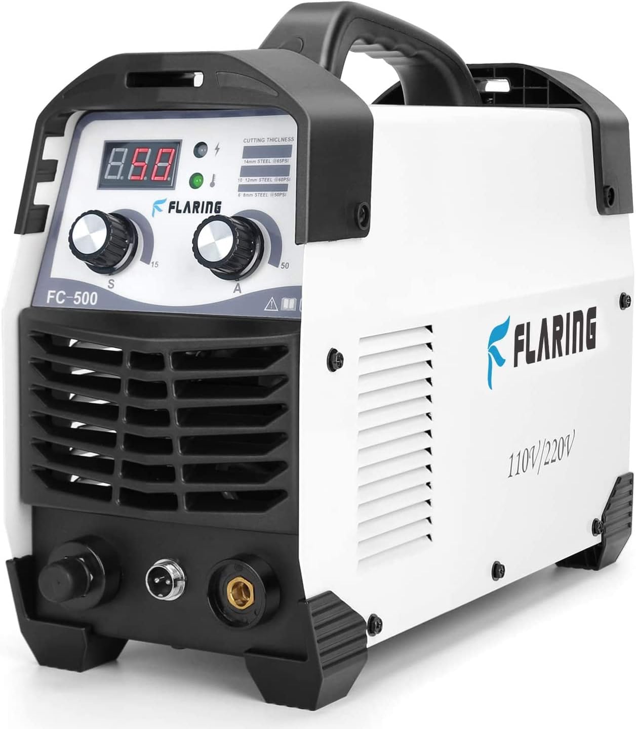 FLARING Plasma Cutter 50 AMP 110V/220V 1/2'' Clean Cut Max 16MM IGBT High Frequency Inverter Plasma Cutting Machine for Car Frame,Carbon Steel,Stainless Steel,Thin Copper,Aluminum