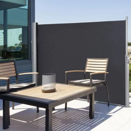 Gymax 118.5&&x 63&& H Patio Retractable Folding Side Awning Screen Privacy Divider, Gray GYM02220