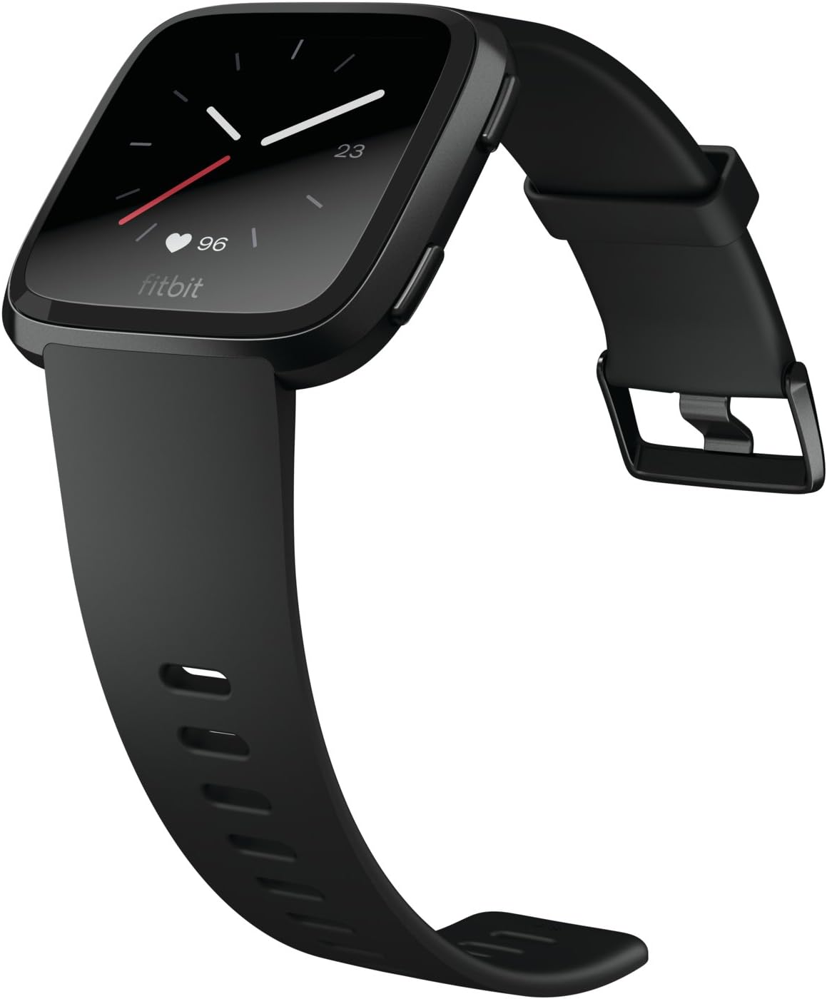 FITBIT Versa Smart Watch, Black/Black Aluminium, One Size (S & L Bands Included)